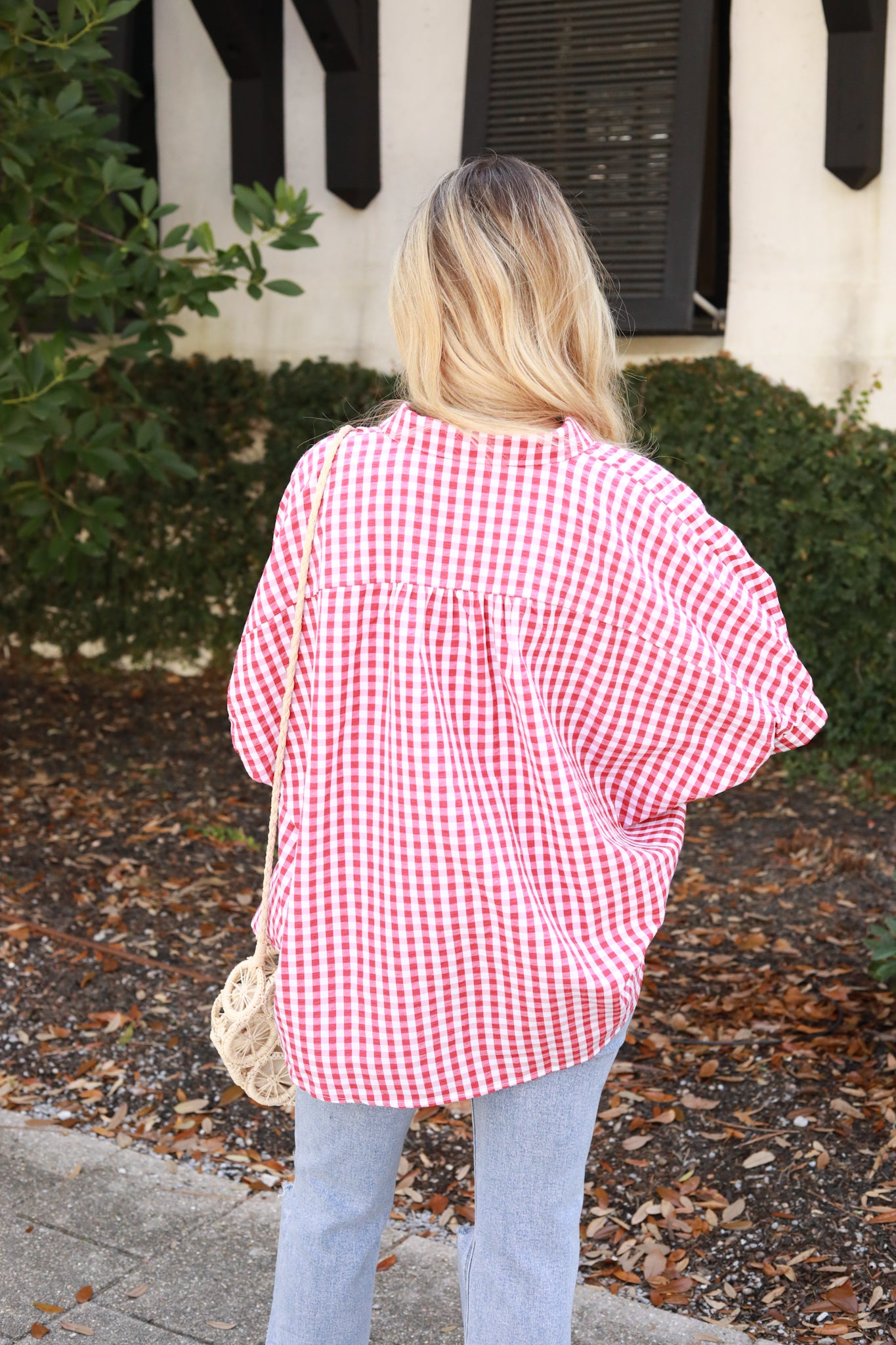 Gingham Button Down Top