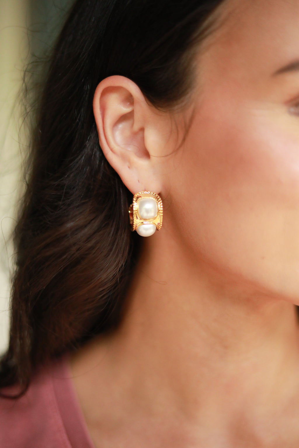 Pearl Mini Hoop Earrings