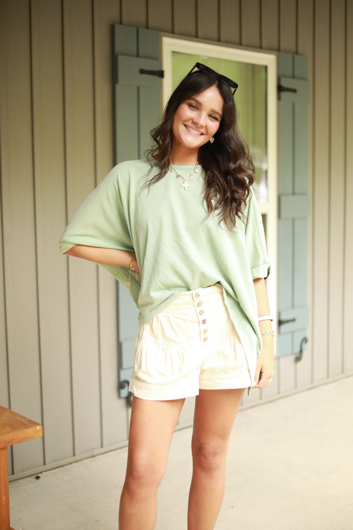Boxy Mineral Wash Top