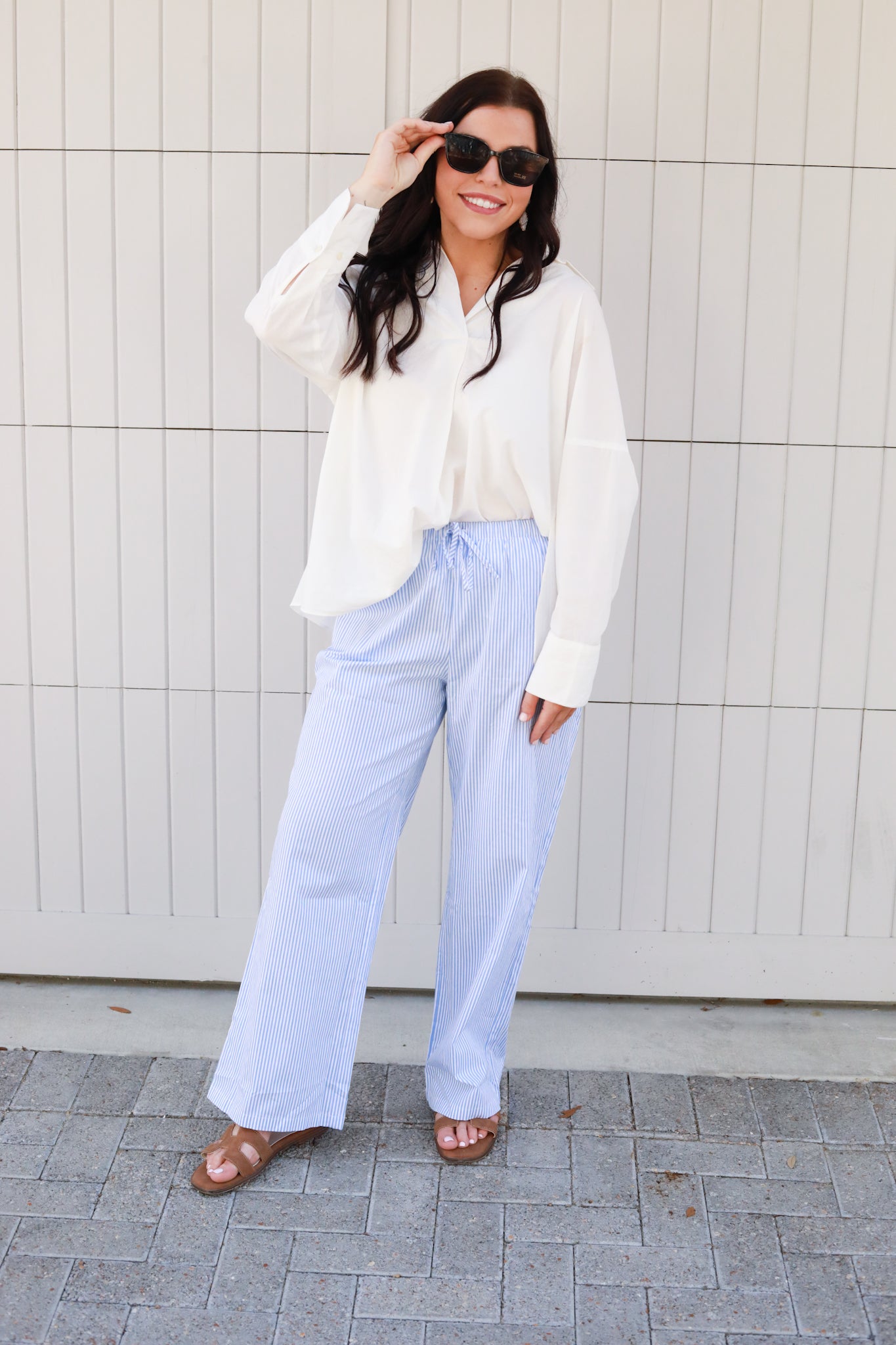 White Collared Top