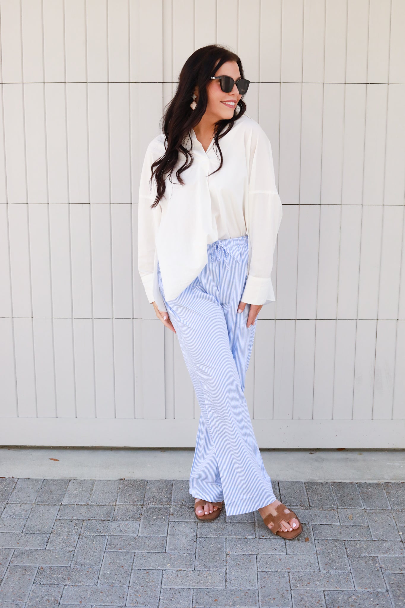 White Collared Top