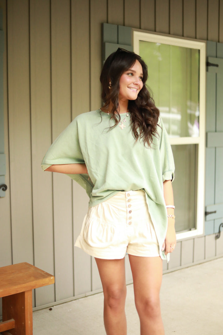Boxy Mineral Wash Top