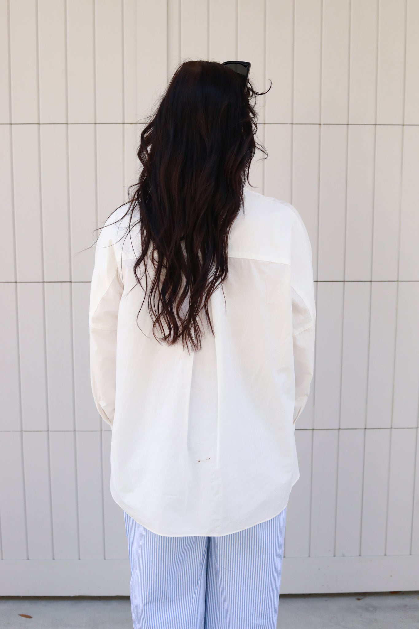 White Collared Top