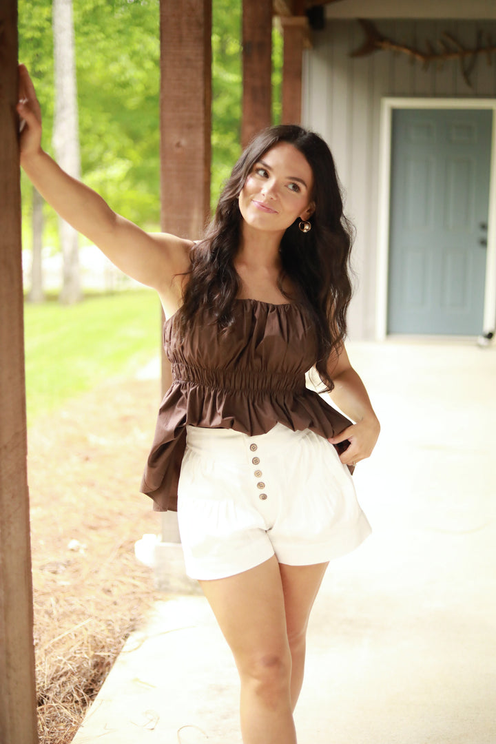 Cinched Spaghetti Strap Top