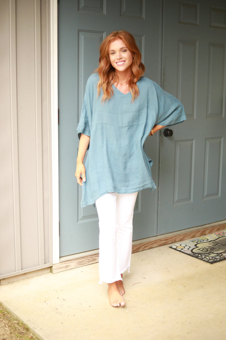 Linen Oversized Tunic Top