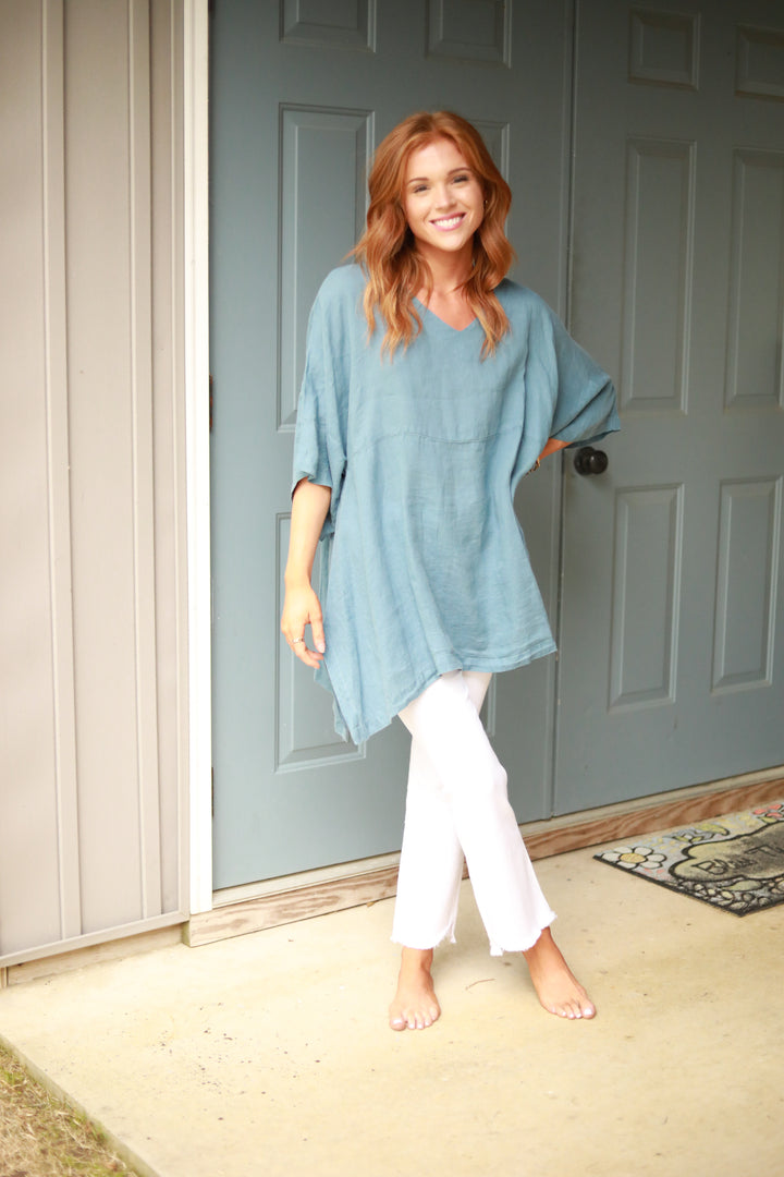 Linen Oversized Tunic Top