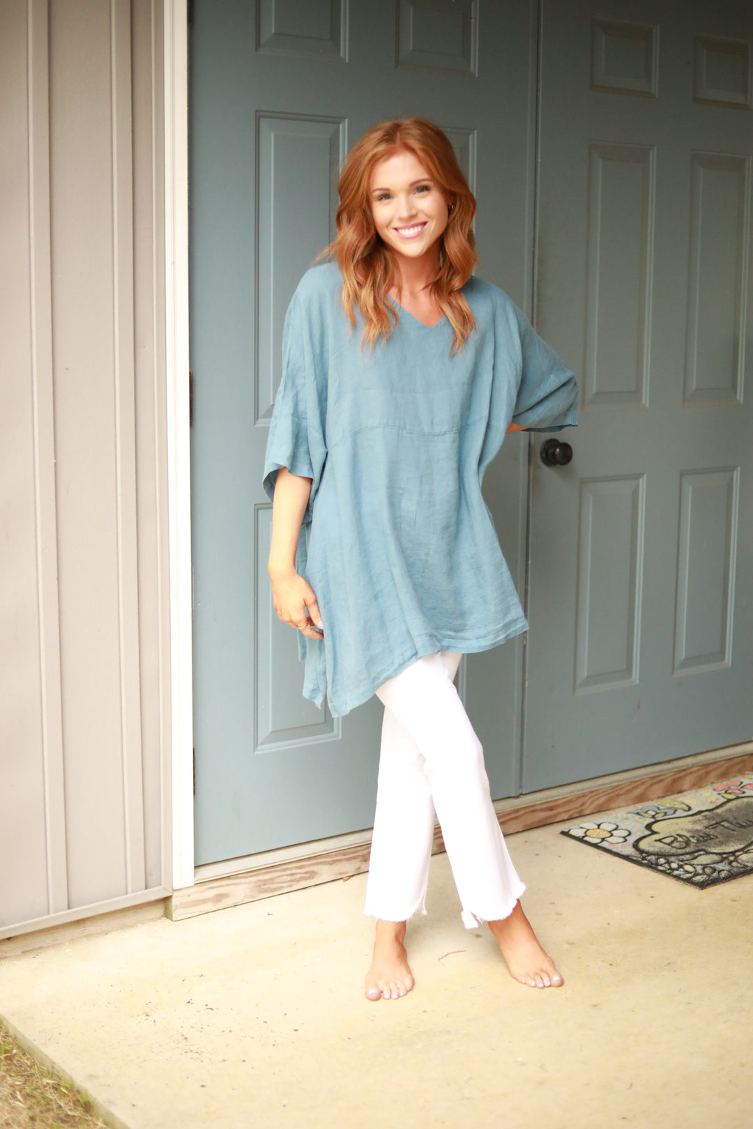 Linen Oversized Tunic Top