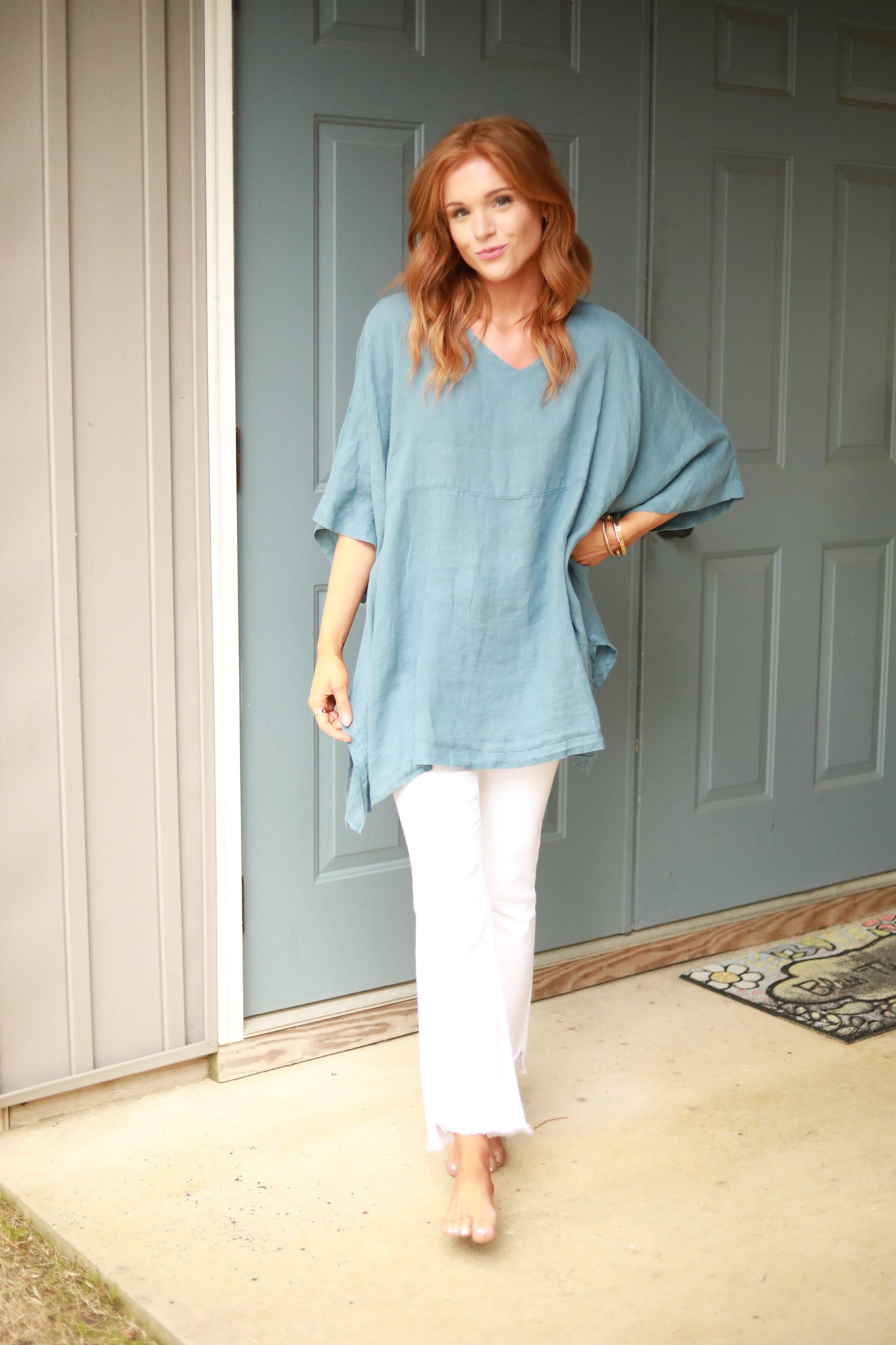 Linen Oversized Tunic Top