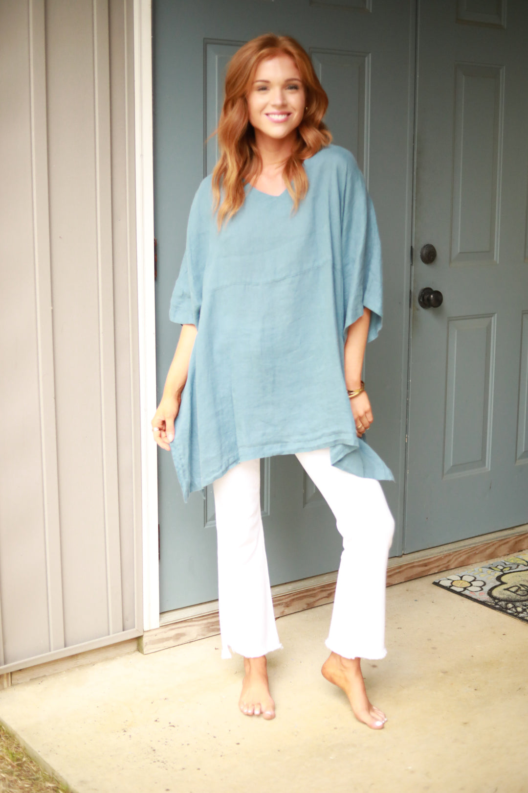 Linen Oversized Tunic Top
