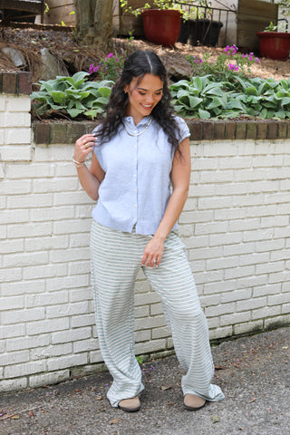 Found Favorite Sleeveless Button Front Sweater Vest