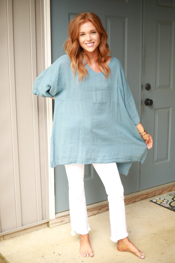 Linen Oversized Tunic Top