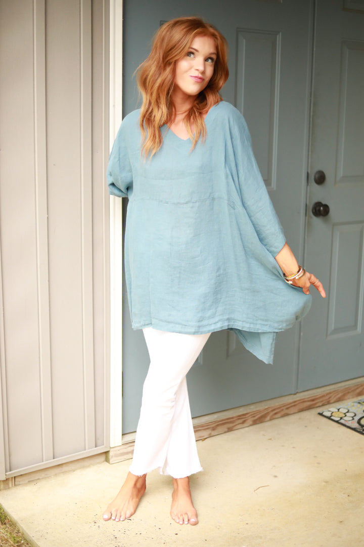 Linen Oversized Tunic Top