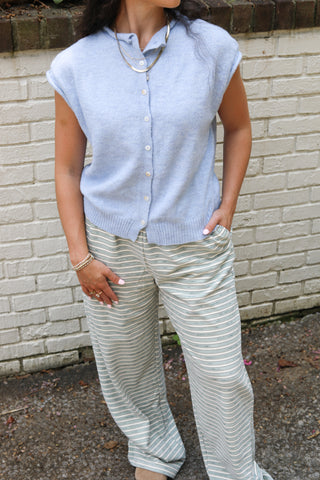 Found Favorite Sleeveless Button Front Sweater Vest