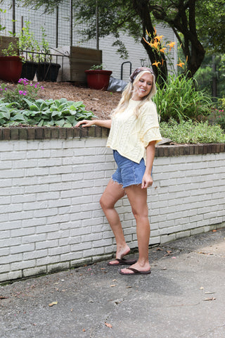 Cozy Chapter Cable Knit Boxy Sweater Top