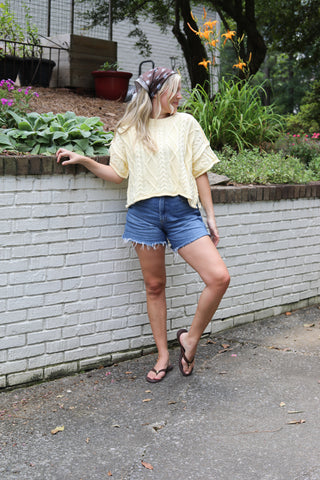 Cozy Chapter Cable Knit Boxy Sweater Top
