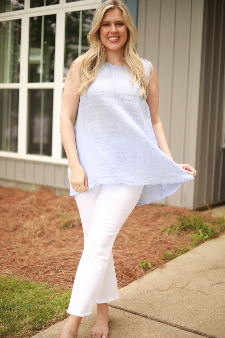 Shadow Waffle Linen Tank