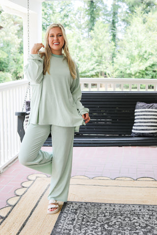 Weekend Layers Two Tone Stripe Long Sleeve Top