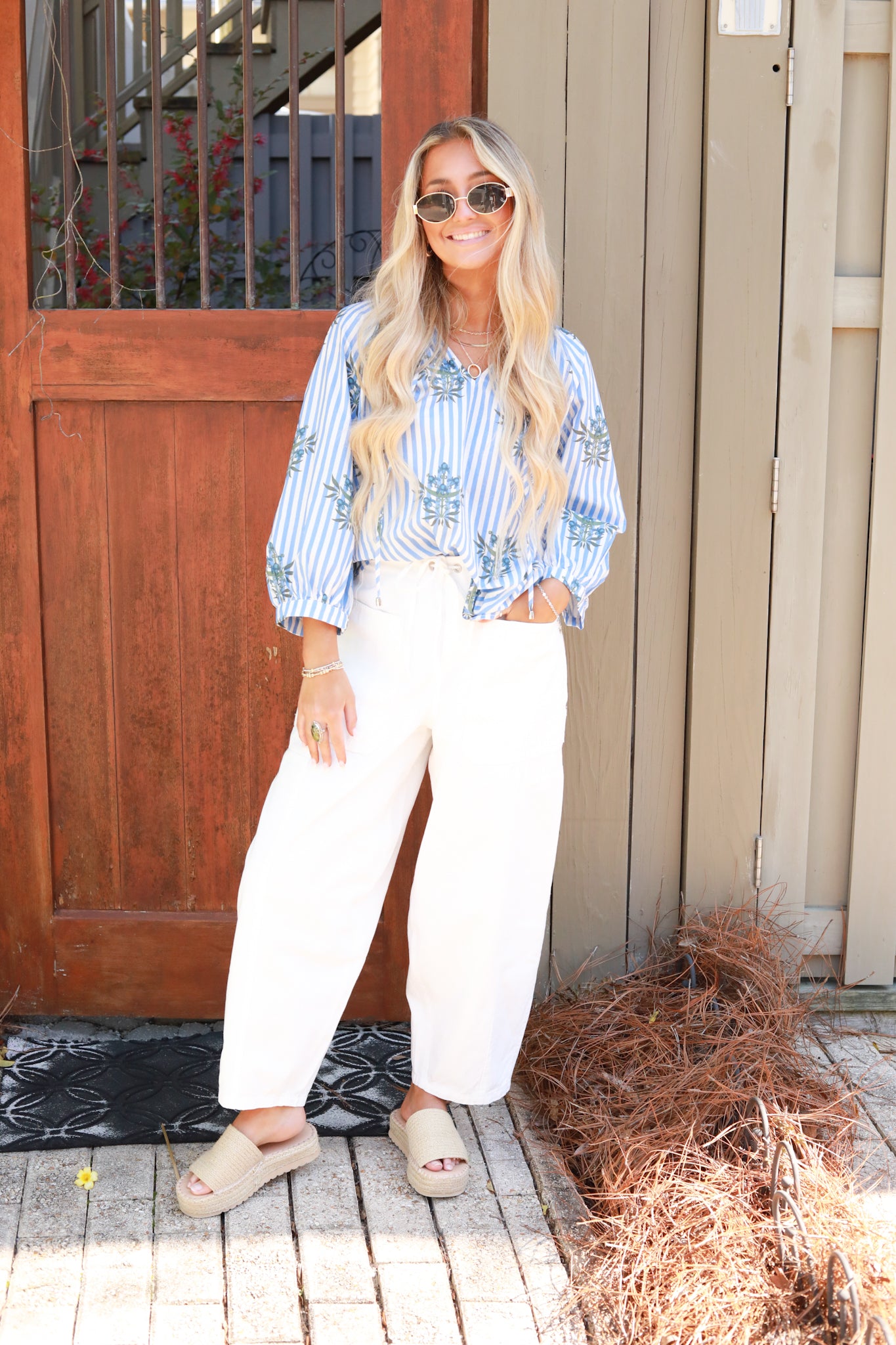 Bold Stripe Floral Top