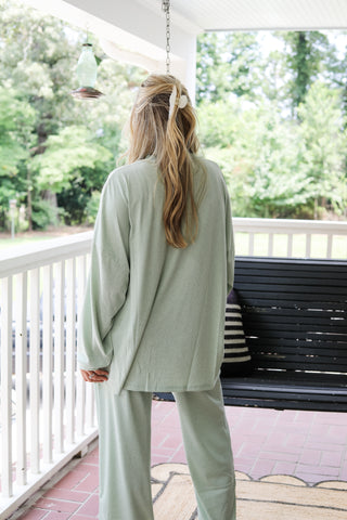 Weekend Layers Two Tone Stripe Long Sleeve Top