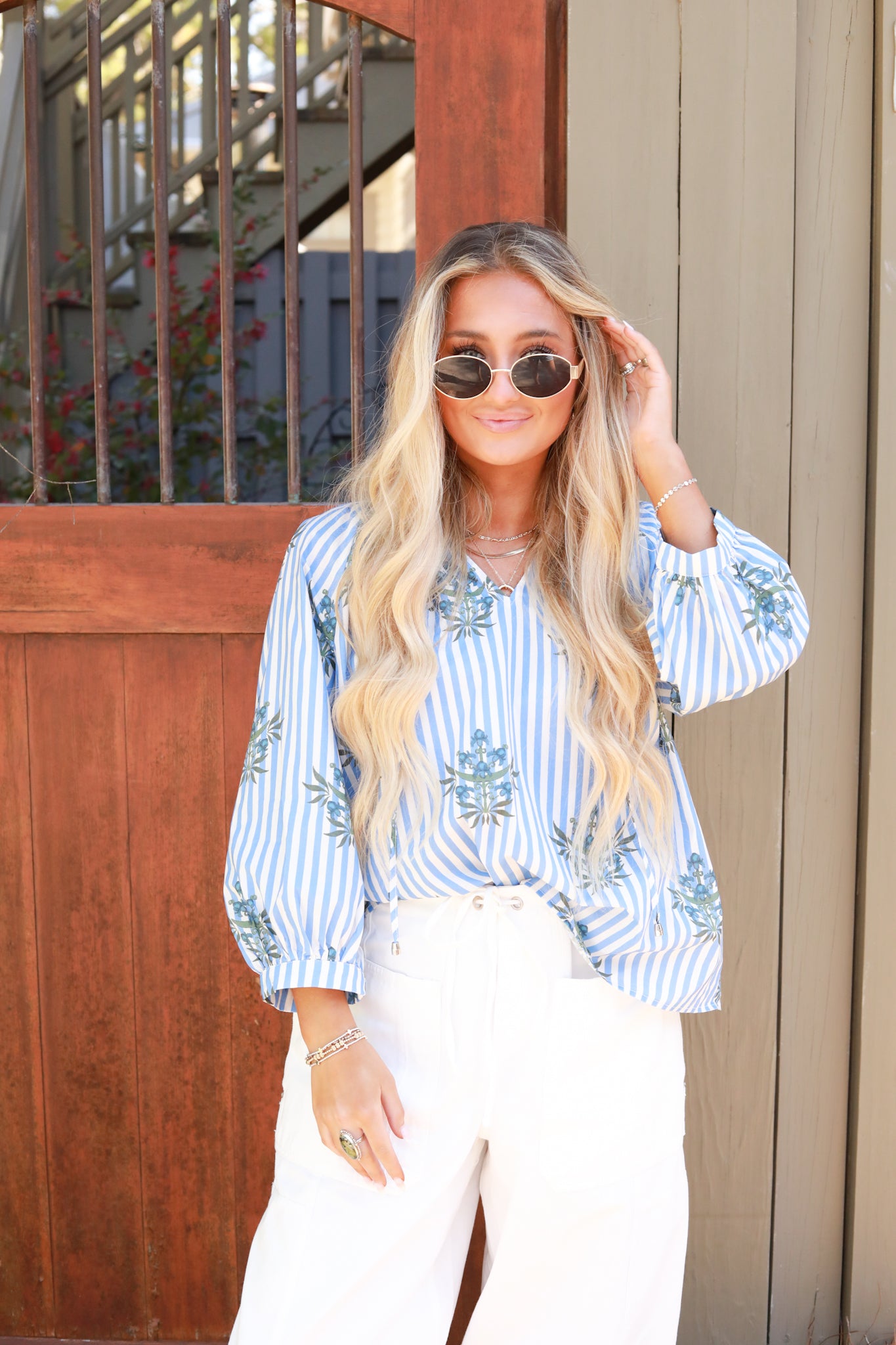 Bold Stripe Floral Top