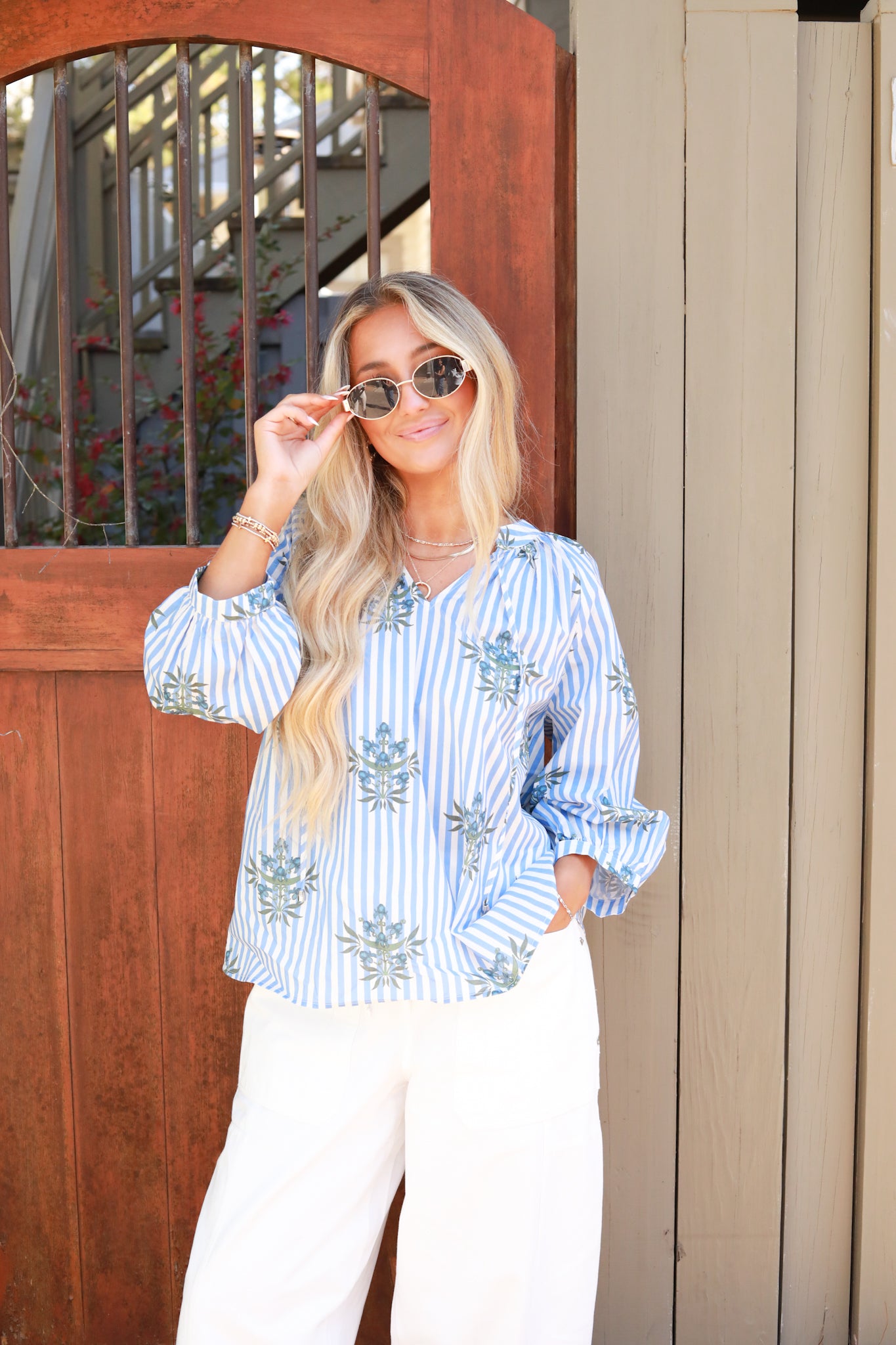 Bold Stripe Floral Top