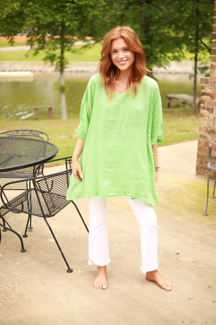 Linen Oversized Tunic Top