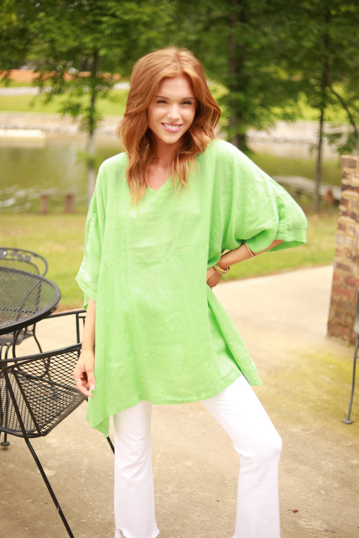 Linen Oversized Tunic Top