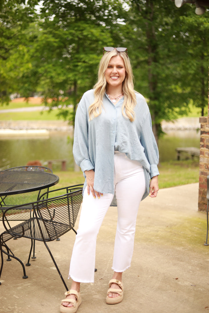 Oversized Button Down Top