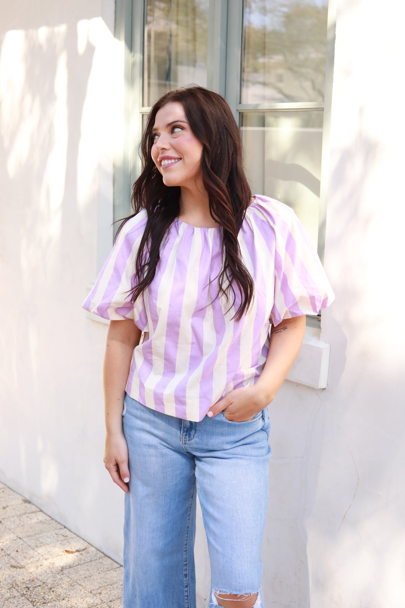 Striped Bubble Top