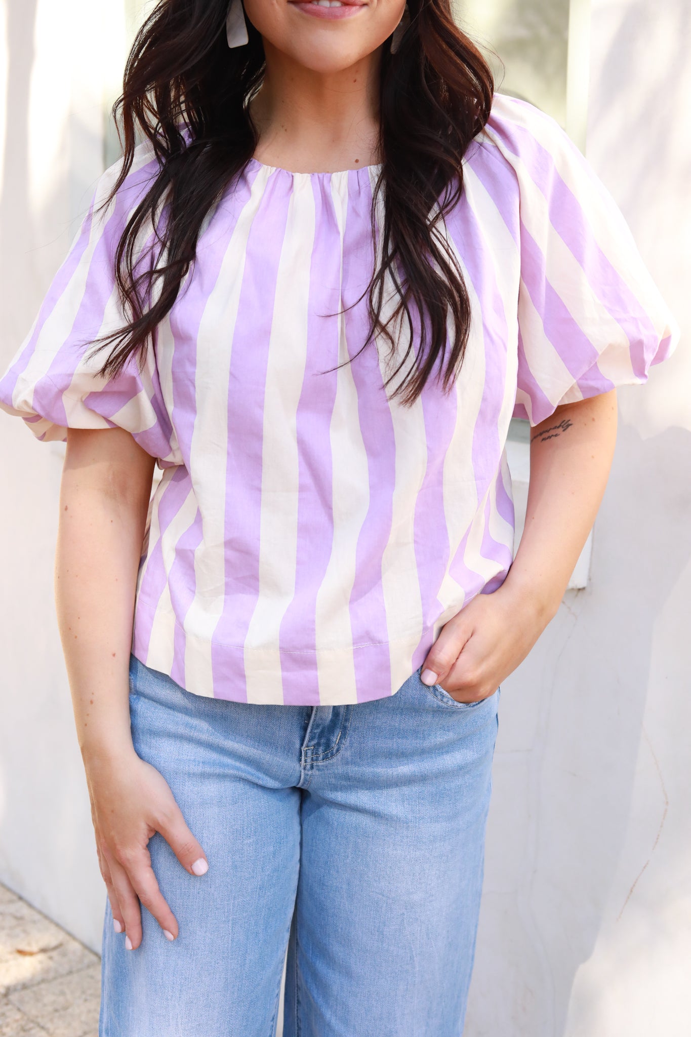 Striped Bubble Top