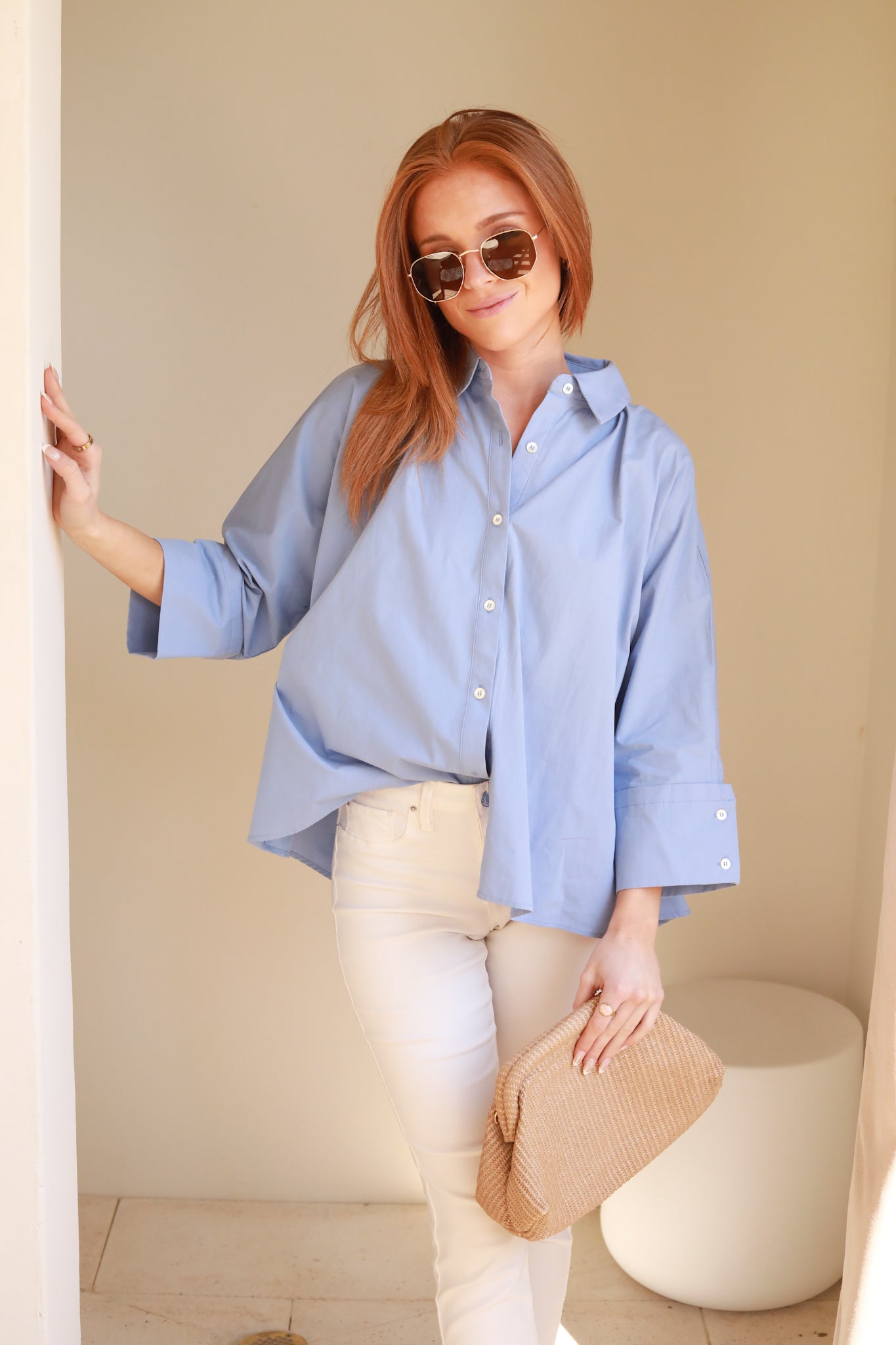 Crisp Boxy Button Down Top