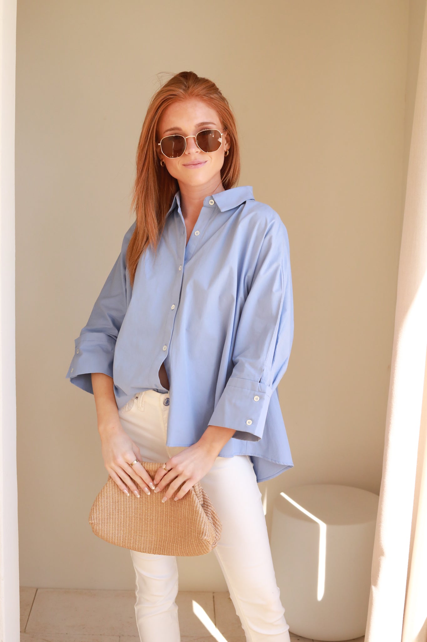 Crisp Boxy Button Down Top