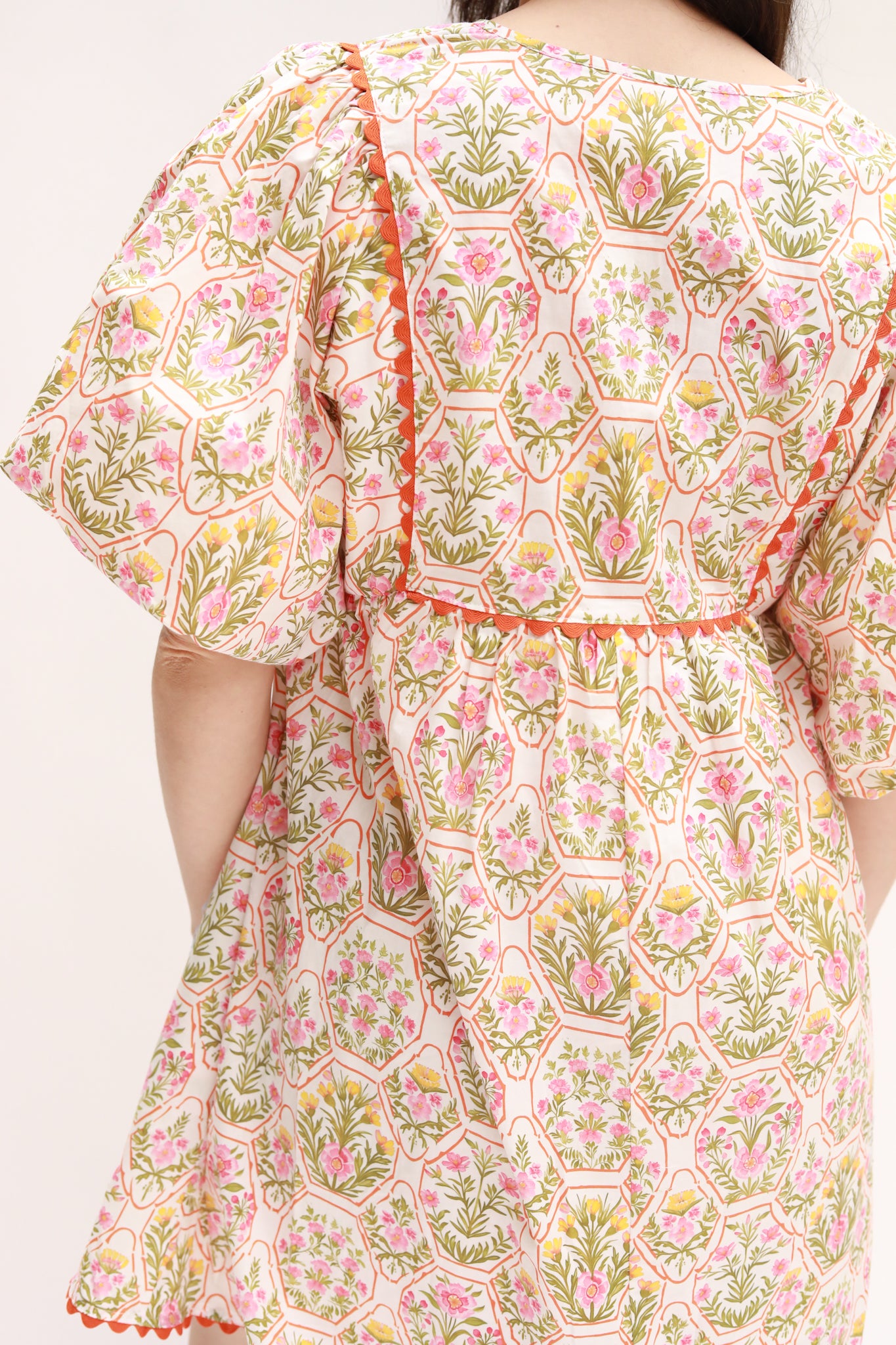 Floral Square Yoke Dress