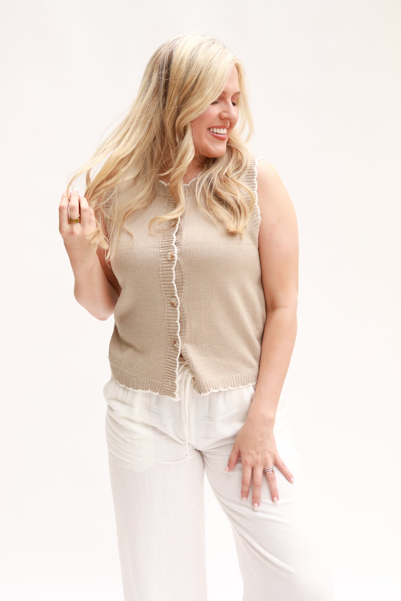 Scalloped Sweater Vest