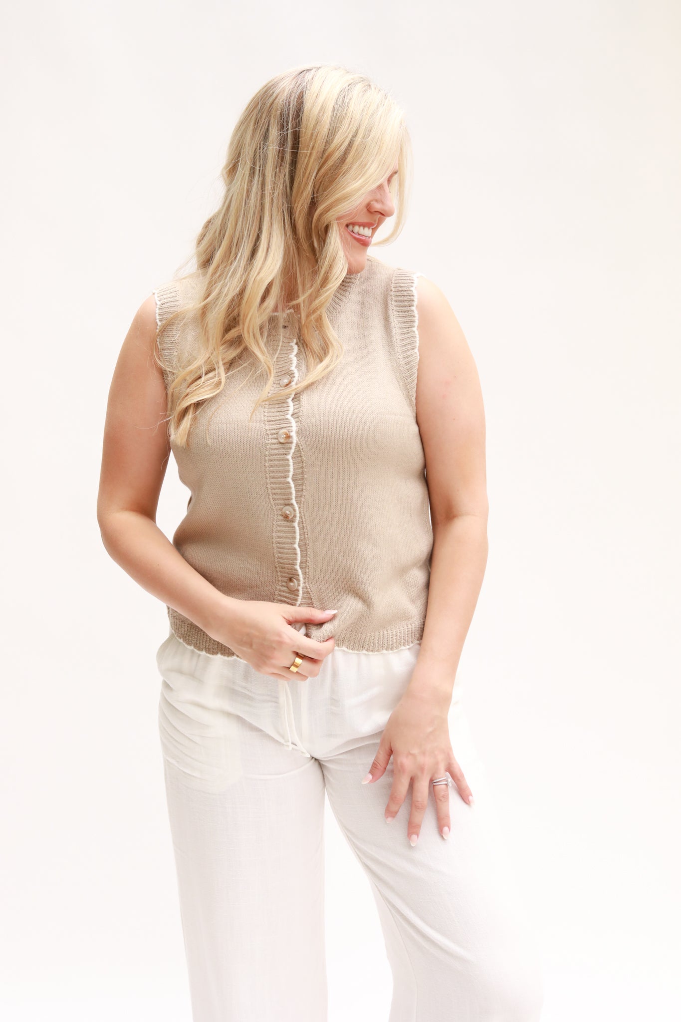 Scalloped Sweater Vest