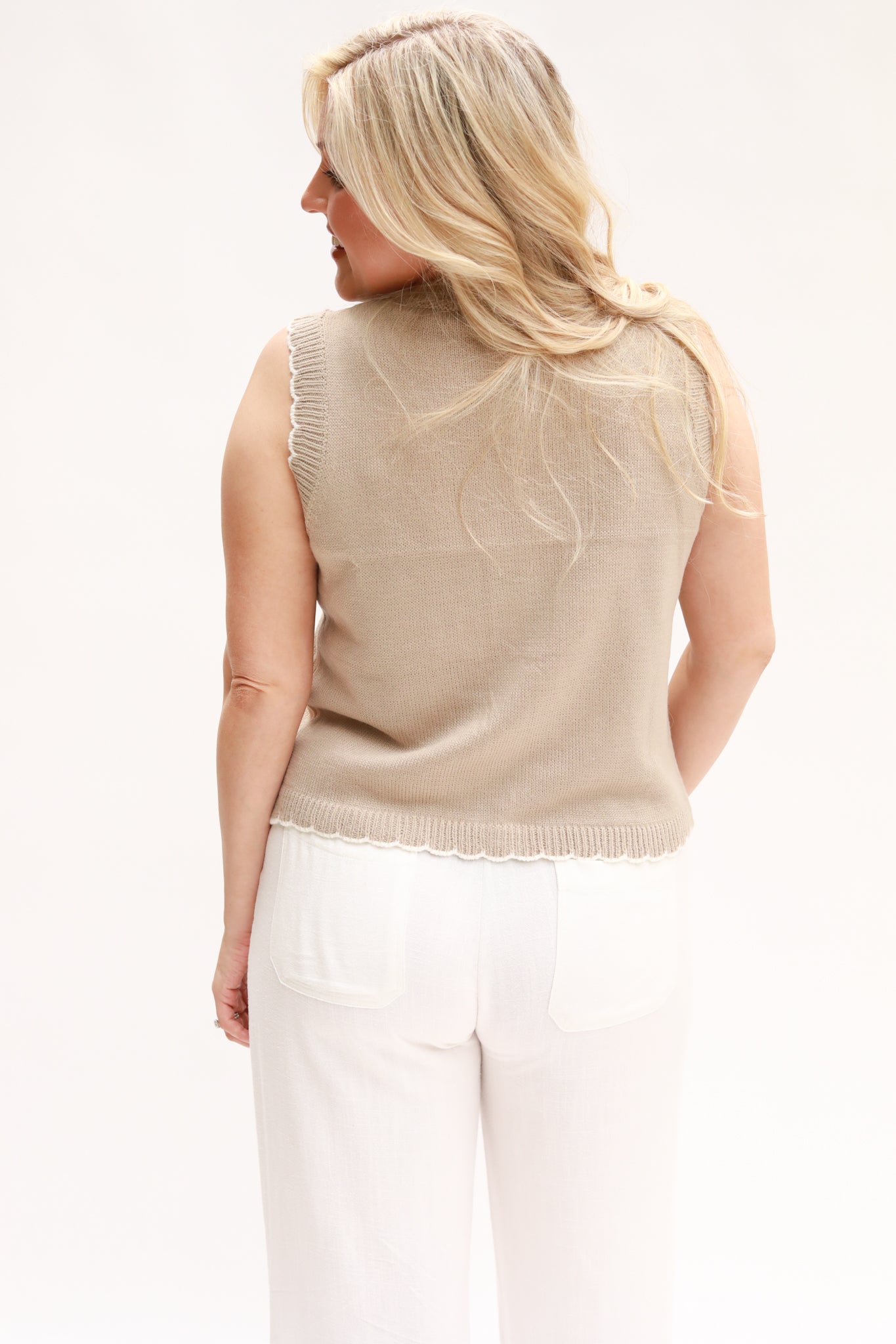 Scalloped Sweater Vest