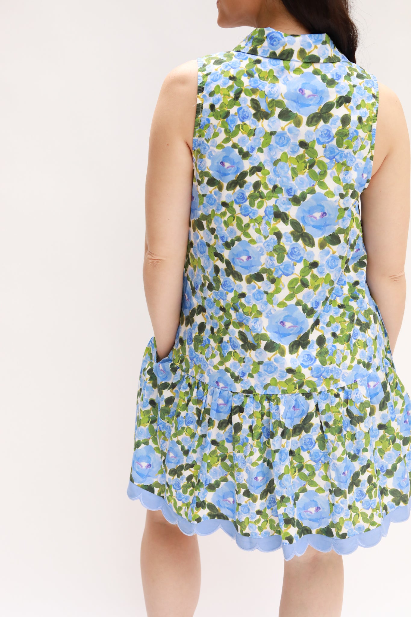 Scalloped Button Front Dress