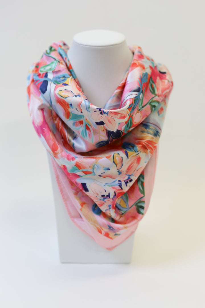 Watercolor Floral Neck Scarf