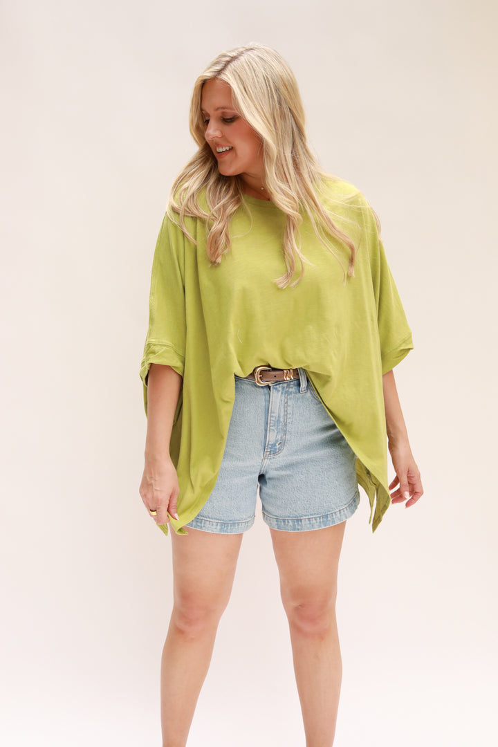 Boxy Long Sides Top