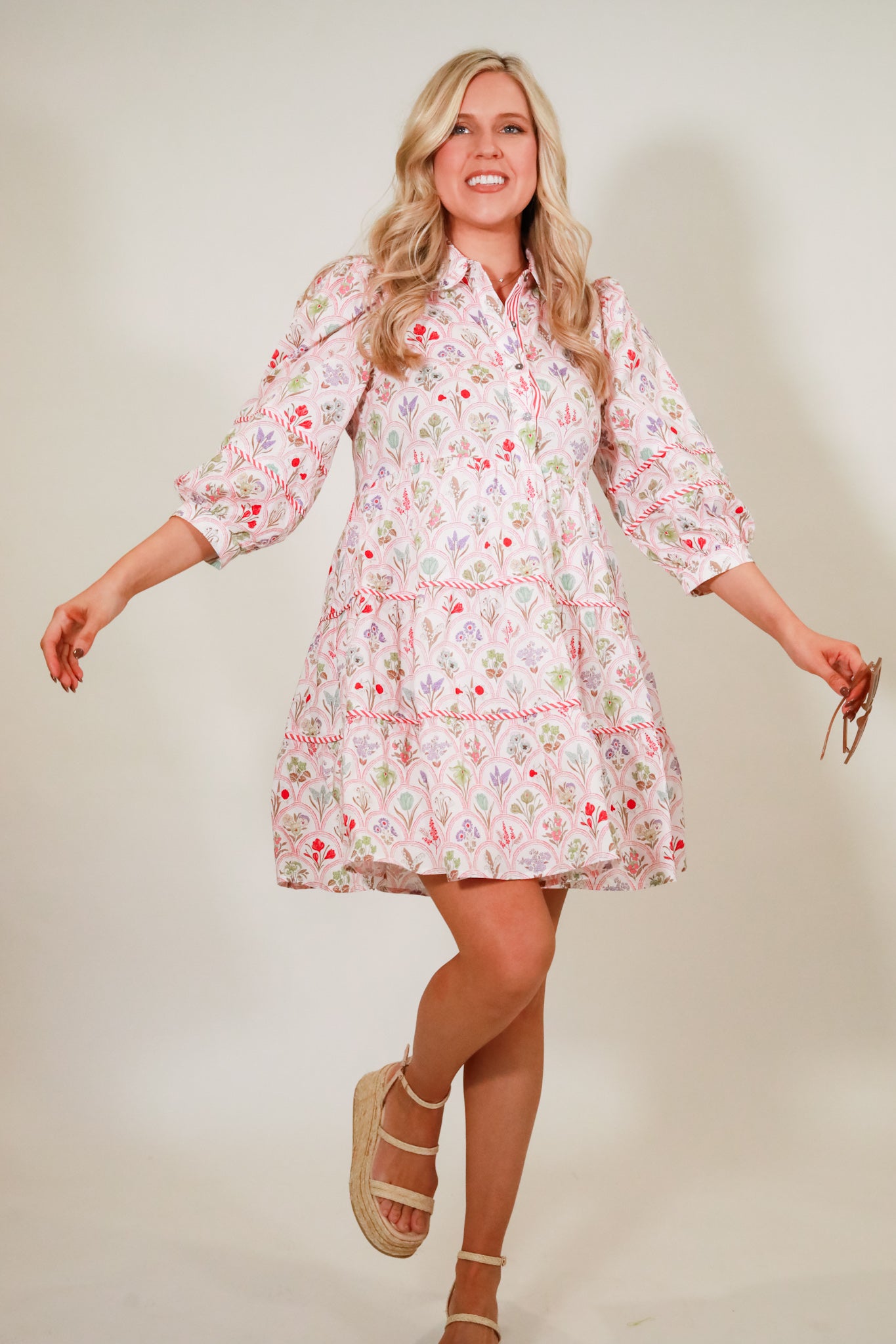 Scalloped Floral Dress