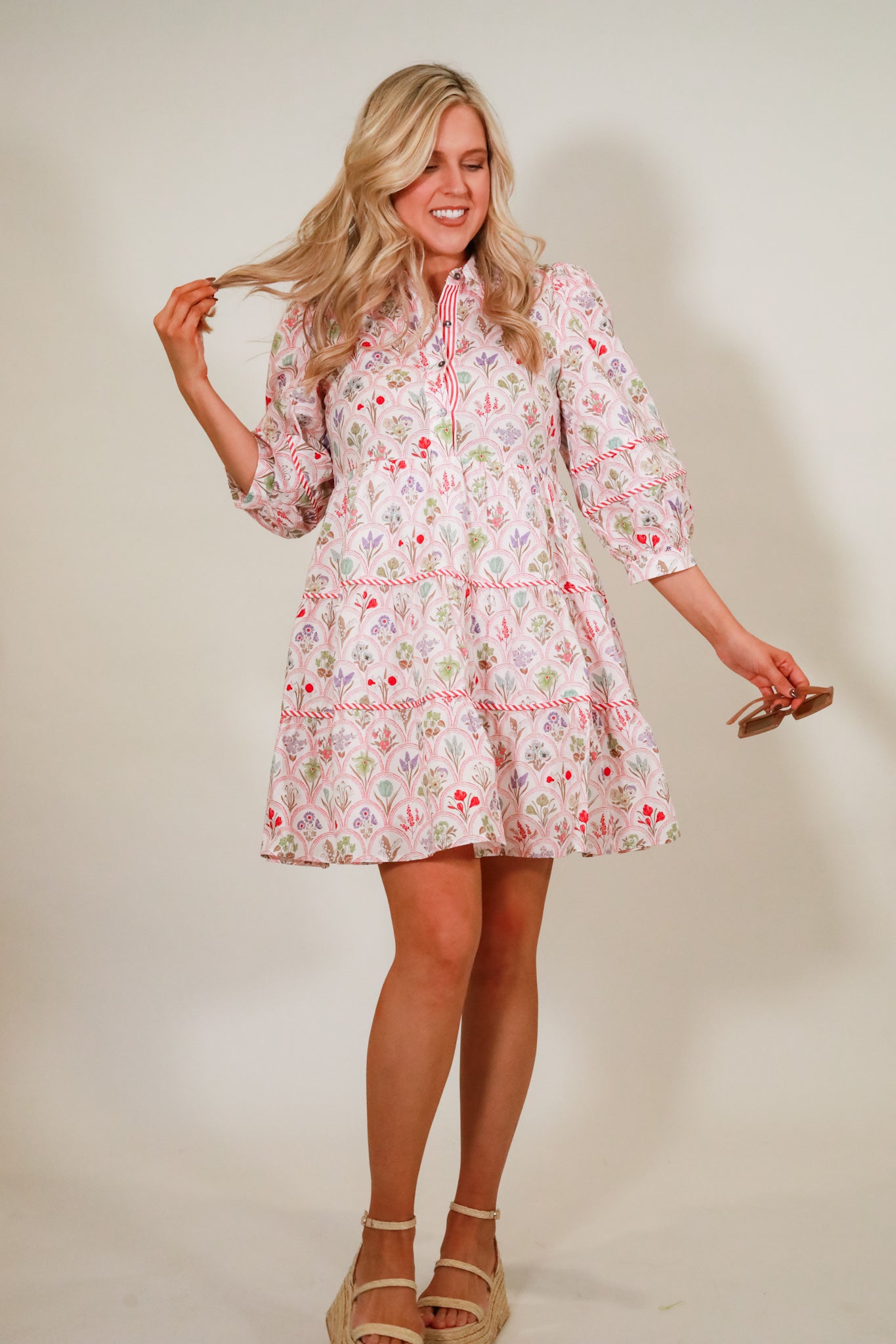 Scalloped Floral Dress