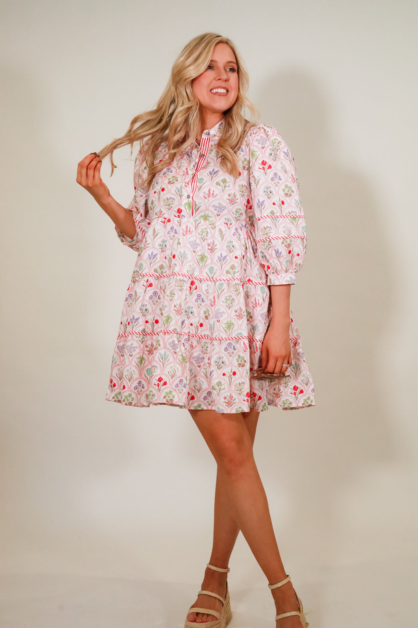 Scalloped Floral Dress