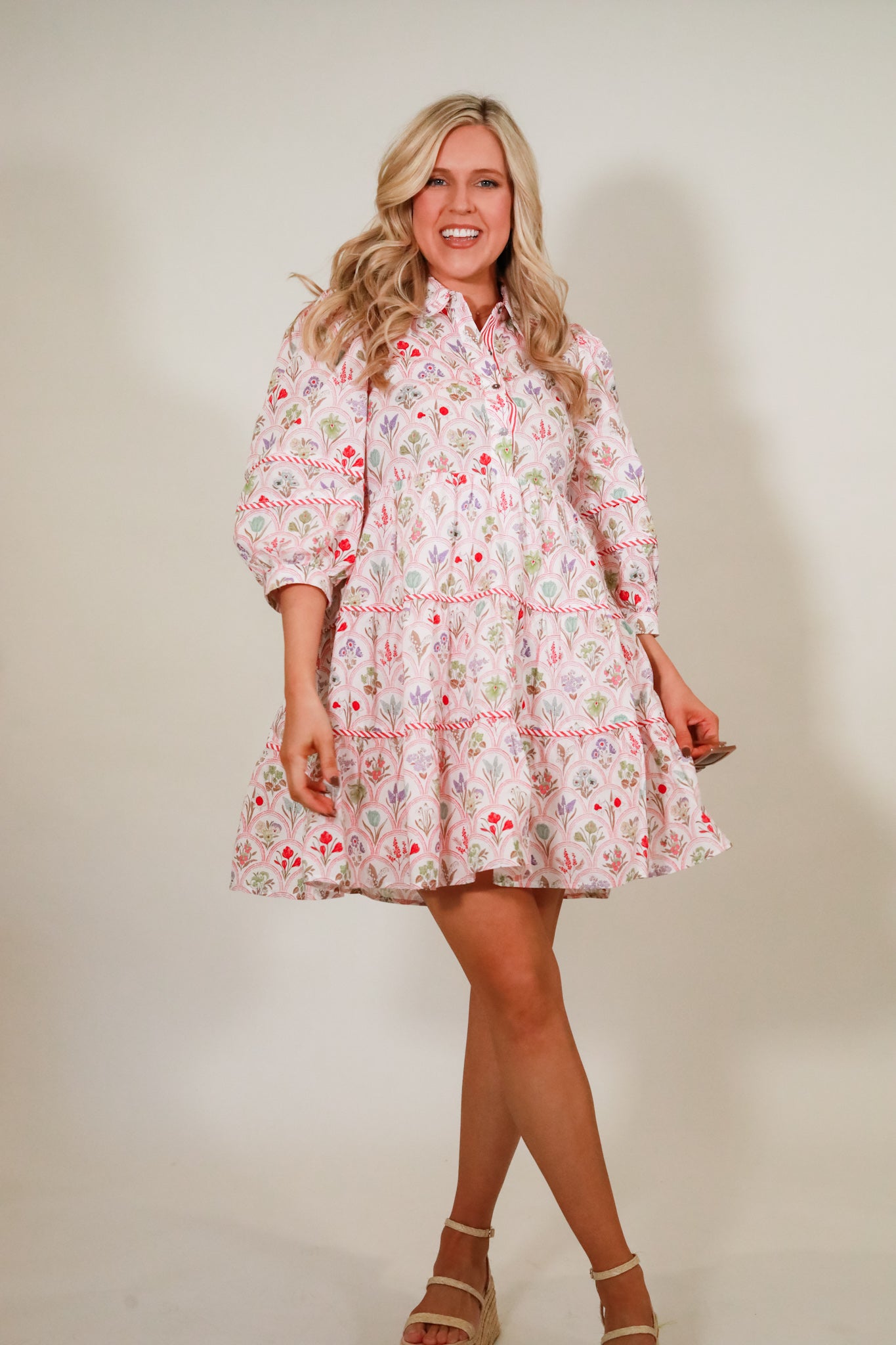 Scalloped Floral Dress