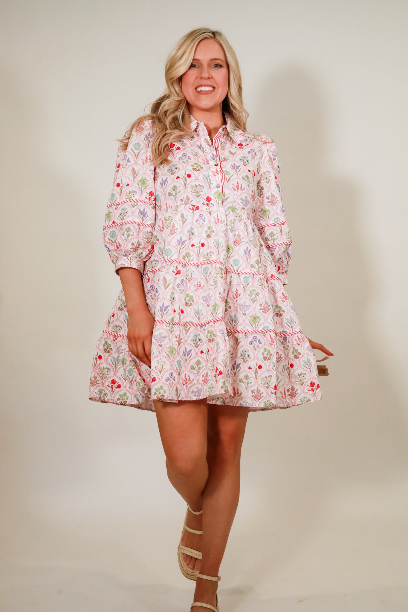 Scalloped Floral Dress