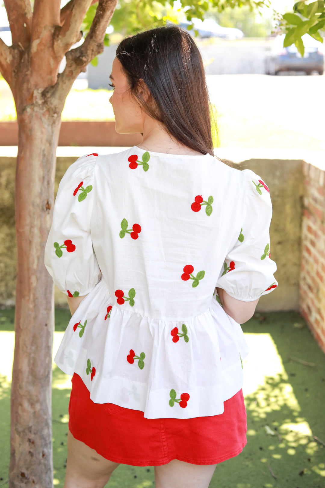 Tie Front Cherry Top