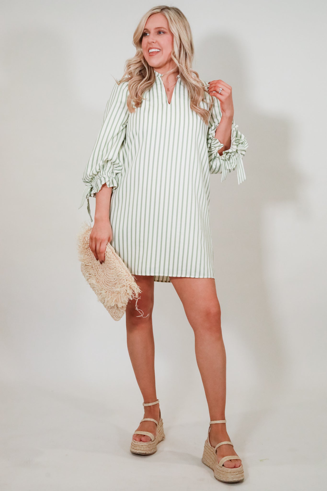 Ruffle Stripe Shift Dress