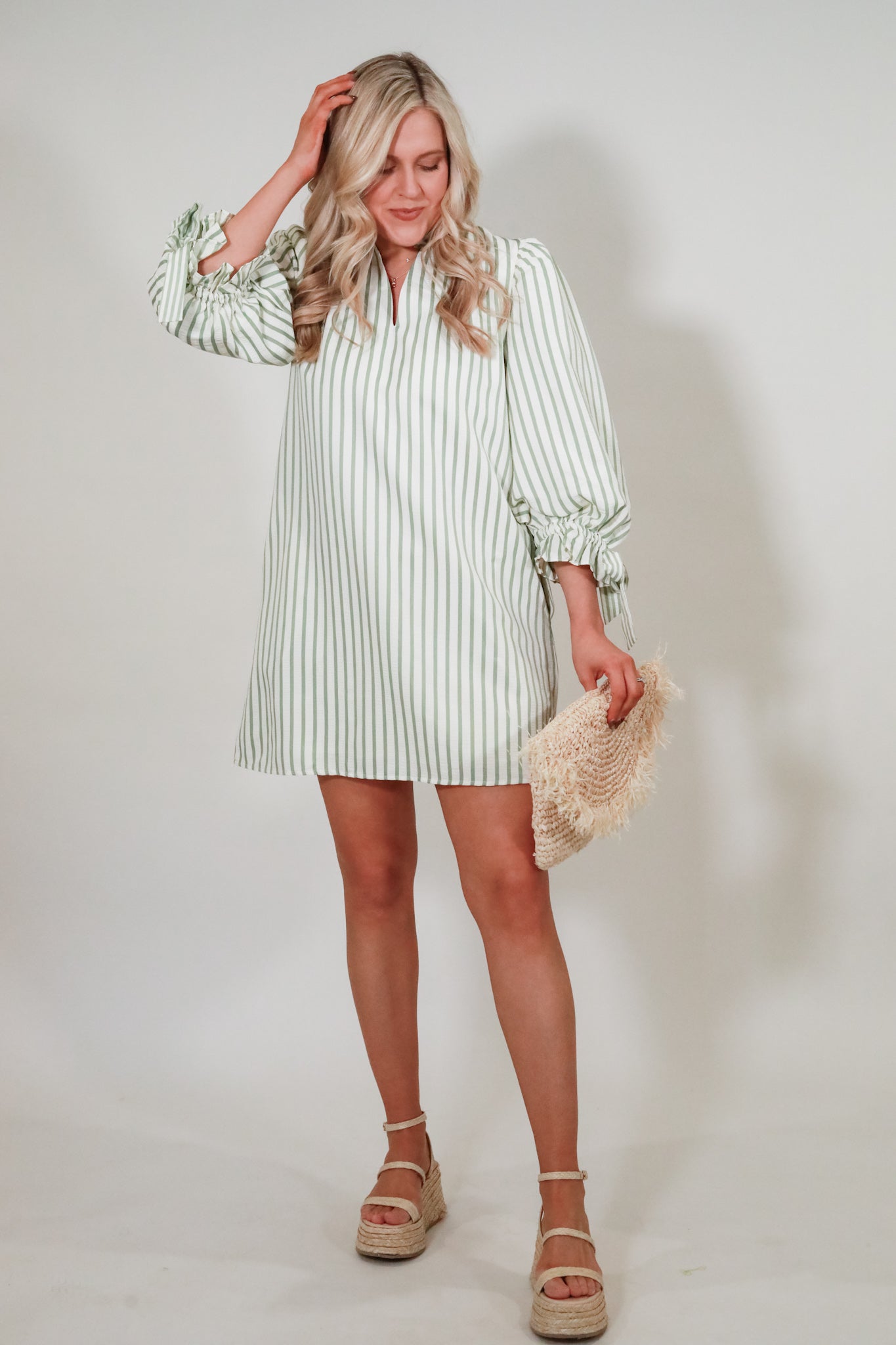 Ruffle Stripe Shift Dress