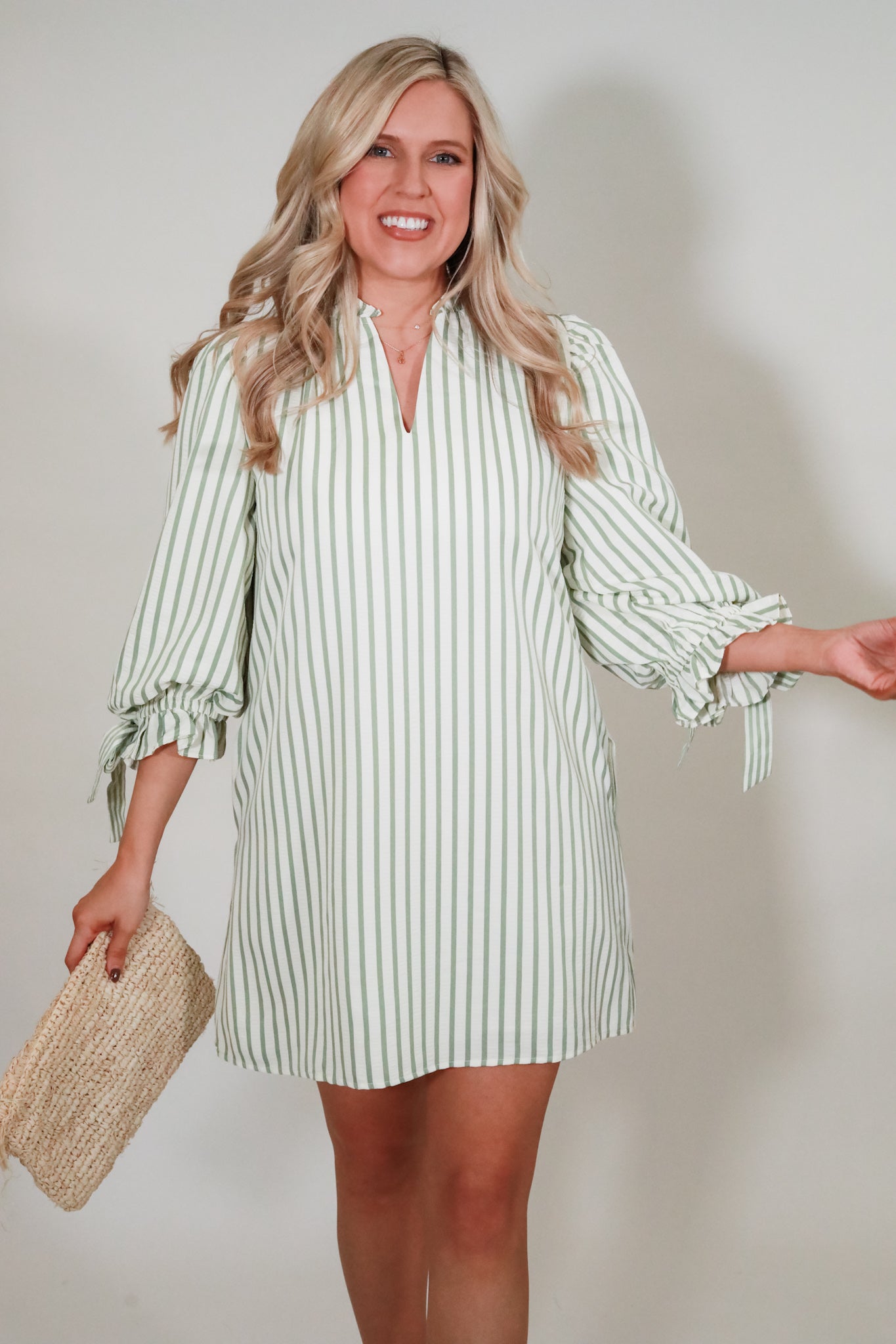 Ruffle Stripe Shift Dress