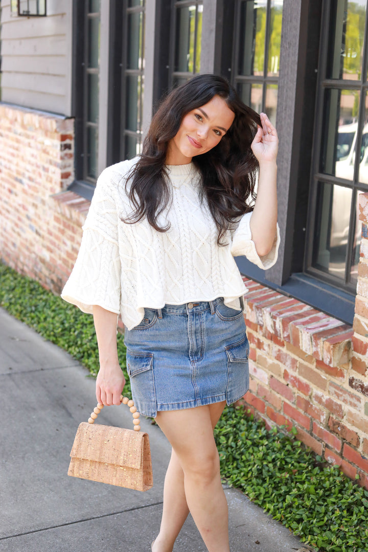 Cable Crew neck Sweater