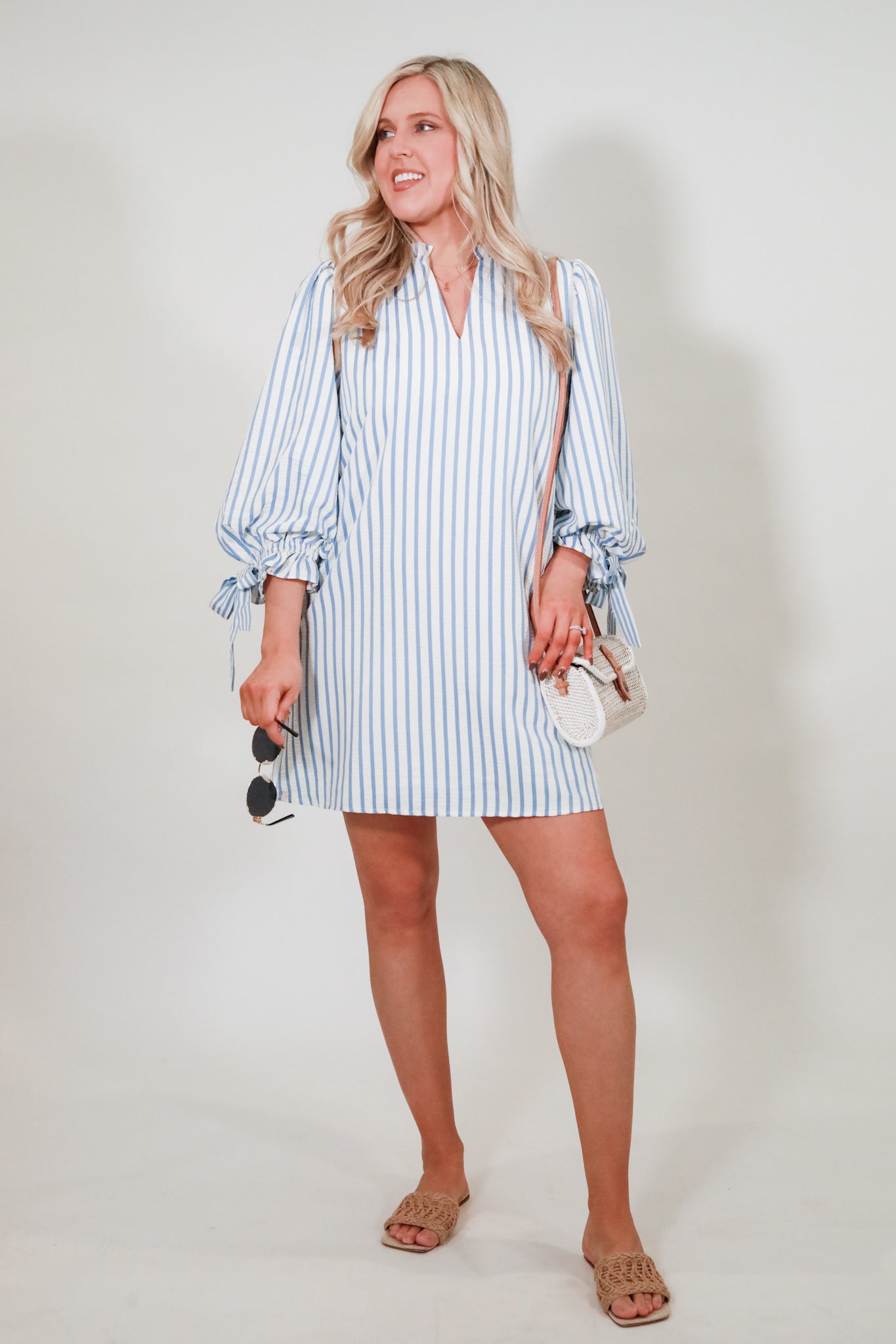 Ruffle Stripe Shift Dress